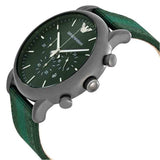 Emporio Armani Men's Quartz Green Dial 46mm Watch with Leather Strap (AR1950)