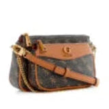 GUESS Brown Logo Nell Crossbody Pouch Bag