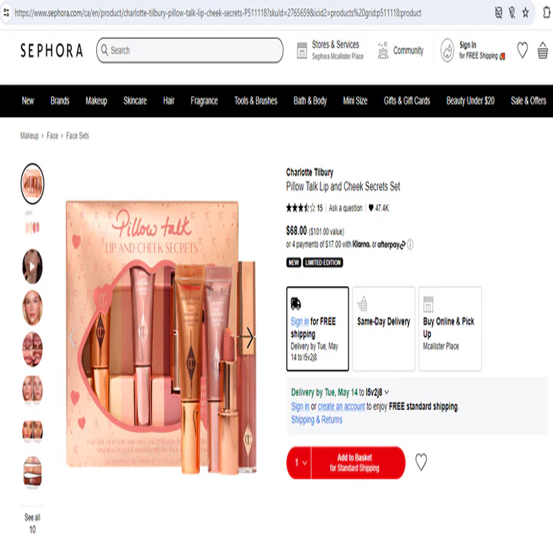 Charlotte Tilbury Pillow Talk Lip and Cheek Secrets Set Charlotte Tilbury Pillow Talk Lip and Cheek Secrets Set