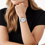 Michael Kors Ladies Portia Stainless Steel Watch Silver Dial 36mm (MK3843)