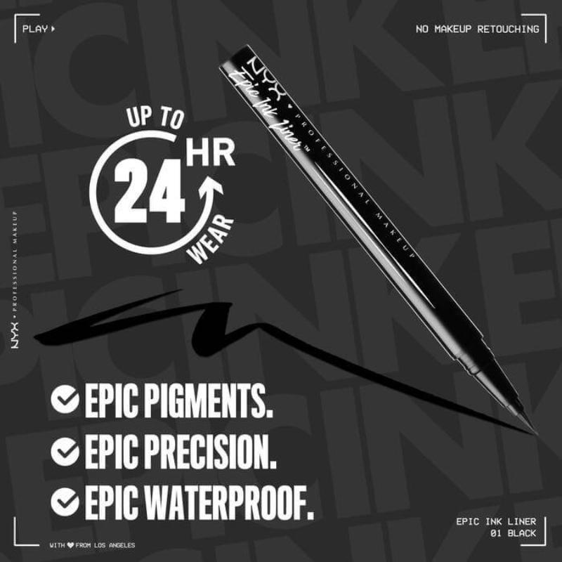 NYX - Epic Ink Eyeliner - 01 Black NYX - Epic Ink Eyeliner - 01 Black