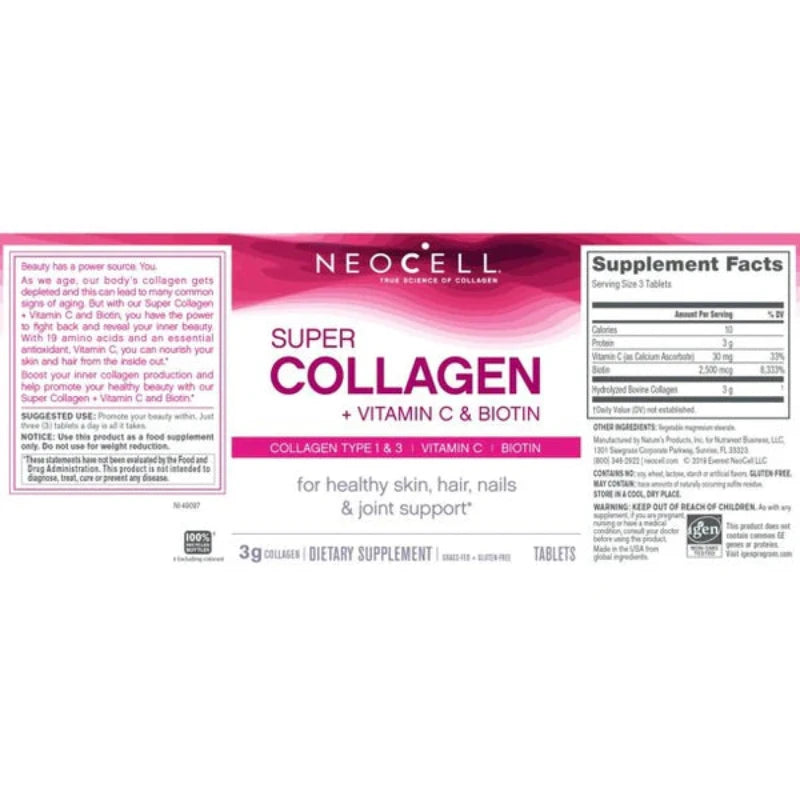NeoCell Super Collagen + Vitamin C & Biotin – 270 Tablets NeoCell Super Collagen + Vitamin C & Biotin – 270 Tablets