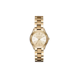 Michael Kors Mini Slim Runway 33MM Three-Hand Gold-Tone Stainless Steel Watch