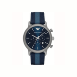 Emporio Armani Men's Quartz Blue Dial 46mm Watch with Nylon Strap (AR1949)