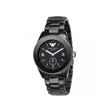Emporio Armani Womens Stainless Steel Black Dial 39mm Watch (AR1422):