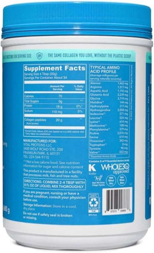 Vital Proteins Collagen Peptides-Unflavored-24oz Vital Proteins Collagen Peptides-Unflavored-24oz