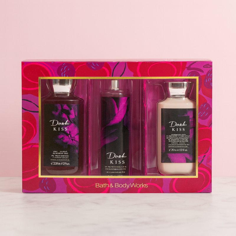 Bath Body Works Dark Kiss Gift Set, Shower Gel Body Lotion Fragrance Mist