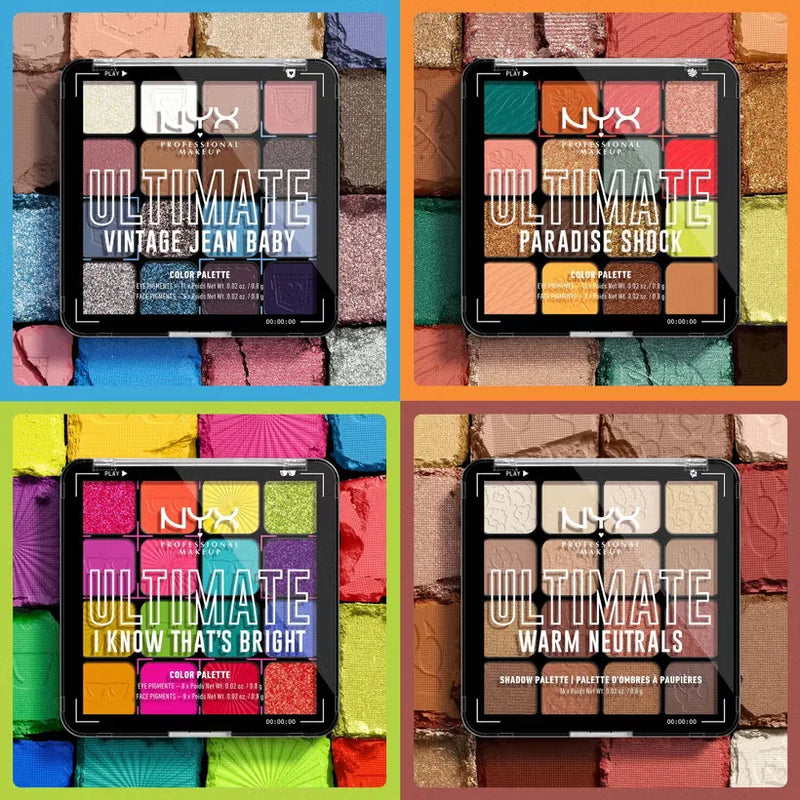 NYX Professional Makeup Ultimate Shadow Palette Vegan 16-Pan - I Know That's Bright NYX Professional Makeup Ultimate Shadow Palette Vegan 16-Pan - I Know That's Bright