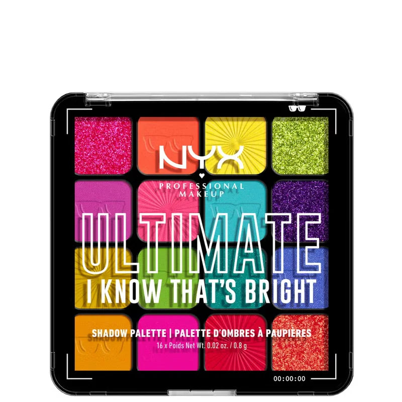 NYX Professional Makeup Ultimate Shadow Palette Vegan 16-Pan - I Know That's Bright NYX Professional Makeup Ultimate Shadow Palette Vegan 16-Pan - I Know That's Bright