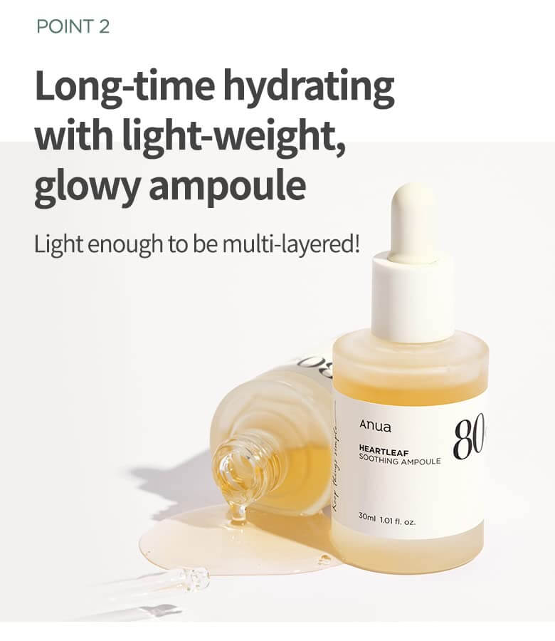 Anua -Houttuynia Cordata 80% Moisture Soothing Ampoule