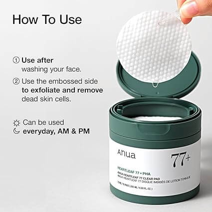 ANUA HEARTLEAF 77% TONER PADS