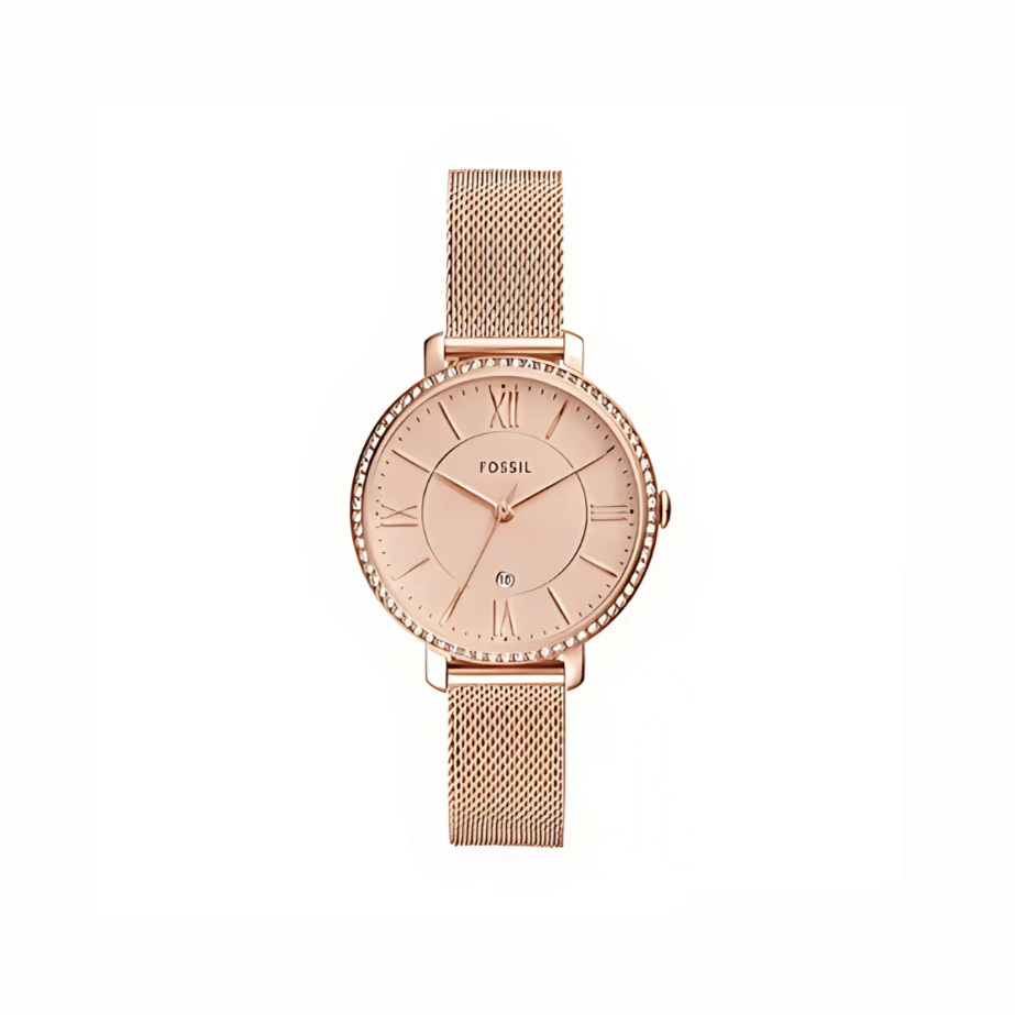 The Fossil Jacqueline Rose Gold Mesh Bracelet Quartz Watch ES4628 - 36mm
