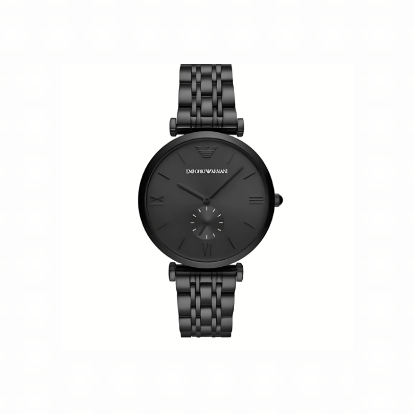 Emporio Armani Gianni T-Bar Black Stainless Steel Black Dial Quartz Watch for Unisex 43mm (AR11299)