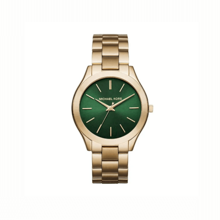 The Michael Kors Slim Runway Gold Stainless Steel 39mm Quartz Watch for Ladies (MK3435)