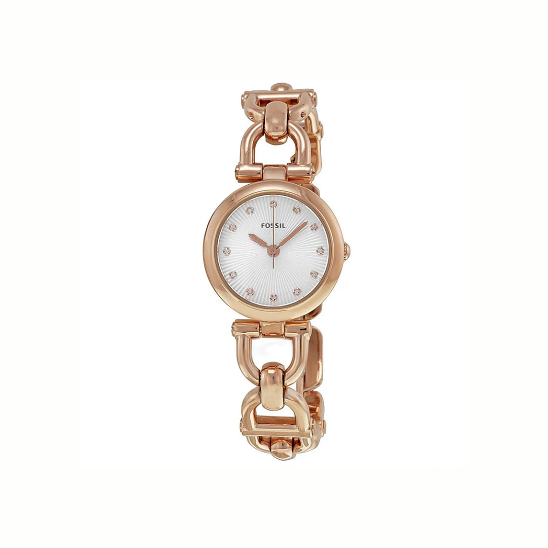 The Fossil Women’s Quartz Stainless Steel White Dial Watch ES3350 - 28mm