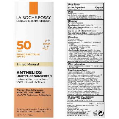 La Roche-Posay 50 face broad spectrum spf 50 tinted mineral-50 ml