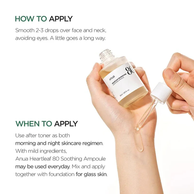 Anua Houttuynia Cordata 80% Moisture Soothing Ampoule