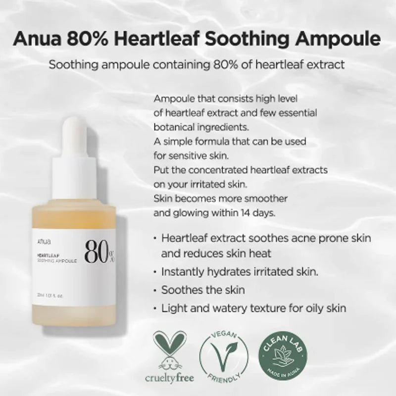 Anua Houttuynia Cordata 80% Moisture Soothing Ampoule