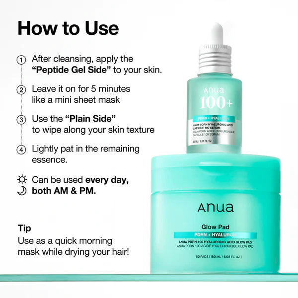 Anua PDRN 100% + Hyaluronic Acid Glow Pad