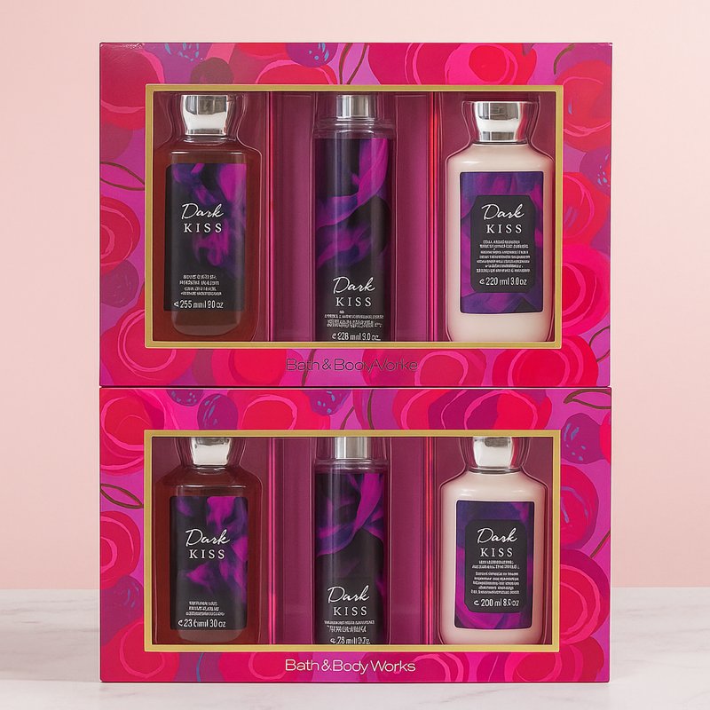 Bath & Body Works Dark Kiss Gift Set, Shower Gel + Body Lotion + Fragrance Mist