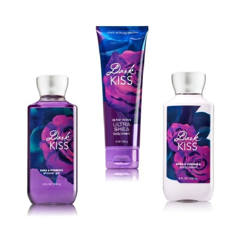Bath & Body Works Dark Kiss Gift Set, Shower Gel + Body Lotion + Fragrance Mist