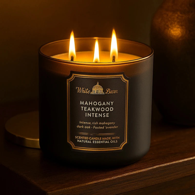 Bath &amp; Body Works White Barn Mahogany Teakwood Intense – 3-Wick Candle
