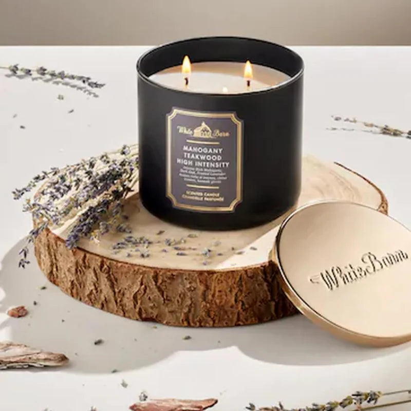 Bath &amp; Body Works White Barn Mahogany Teakwood Intense – 3-Wick Candle