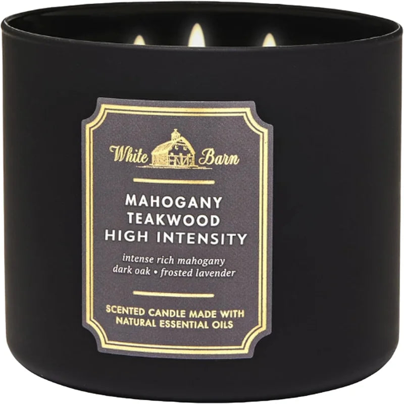Bath &amp; Body Works White Barn Mahogany Teakwood Intense – 3-Wick Candle