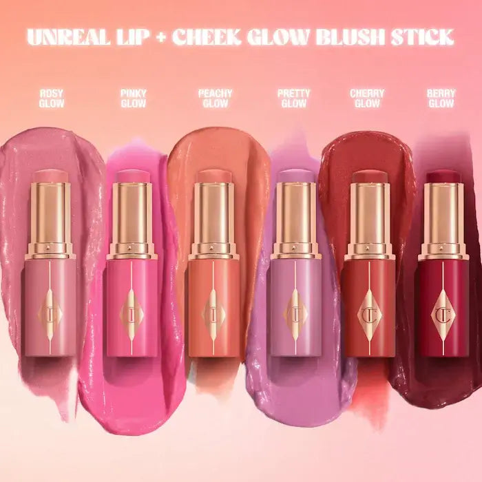 Charlotte Tilbury  Unreal Lip + Cheek Glow Blush Stick with Hyaluronic Acid