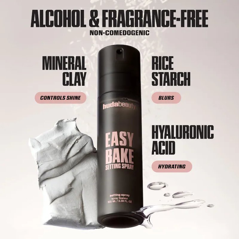 HUDA BEAUTY  Easy Bake Blurring Setting Spray with 16-Hour WeaR