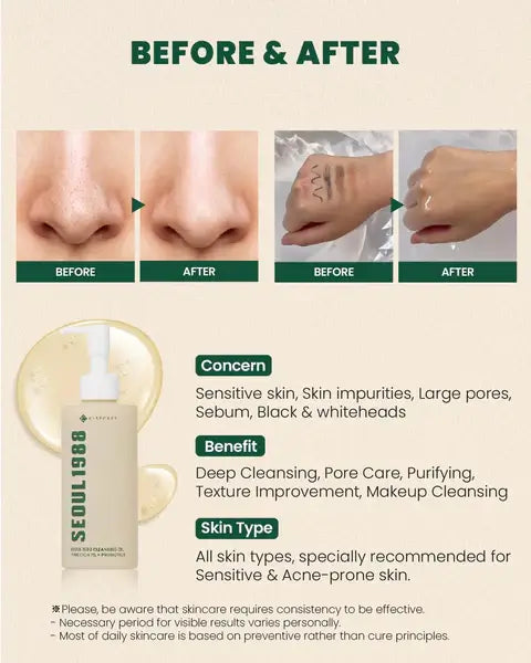 KSecret Seoul1988 Cleansing Oil Pine Cica 1% +Probiotics