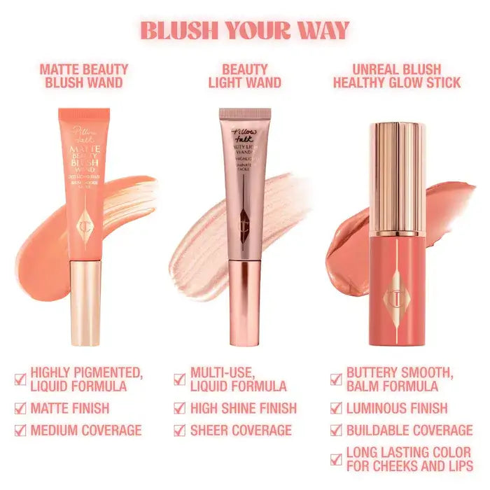 Charlotte Tilbury  Unreal Lip + Cheek Glow Blush Stick with Hyaluronic Acid