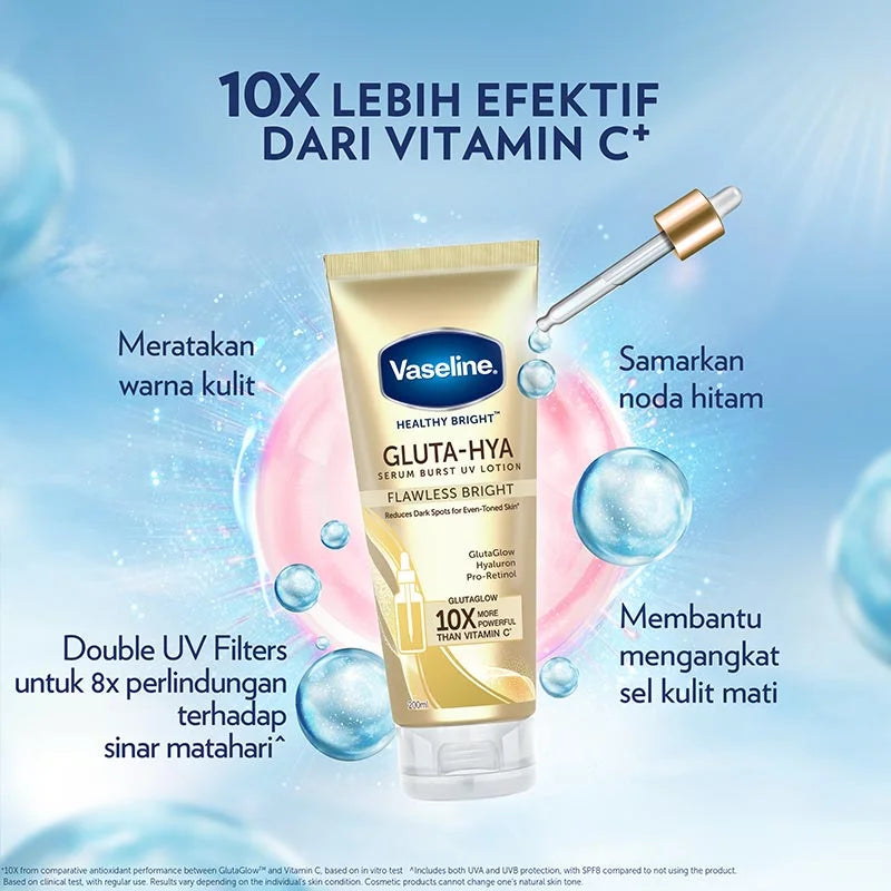 Vaseline Gluta-Hya Serum Burst UV Lotion - Flawless Bright